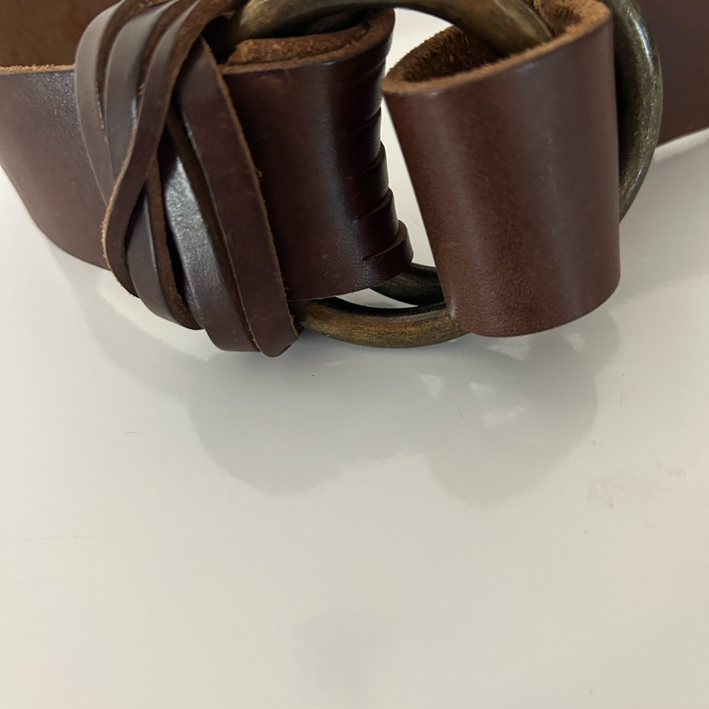Rare Vintage Hugo Boss Leather Belt • Handmade Italy • Germany Label • Brown 26 - Picture 4 of 11